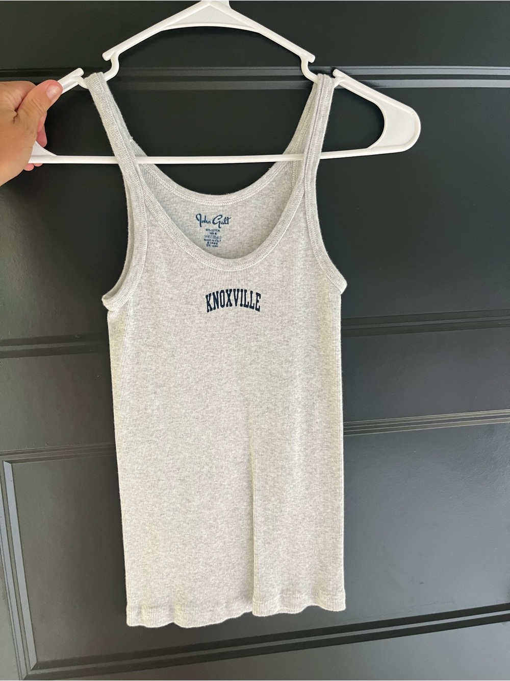 Brandy Melville Women's Gray 'Knoxville' Ribbed Tank Top- john galt